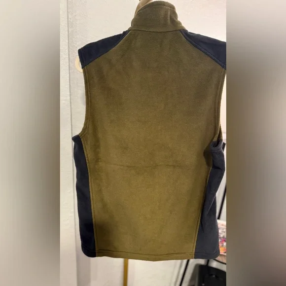 Columbia Men’s Fleece Vest Olive Green Black Size Small NWT Full Zip - Picture 9 of 9